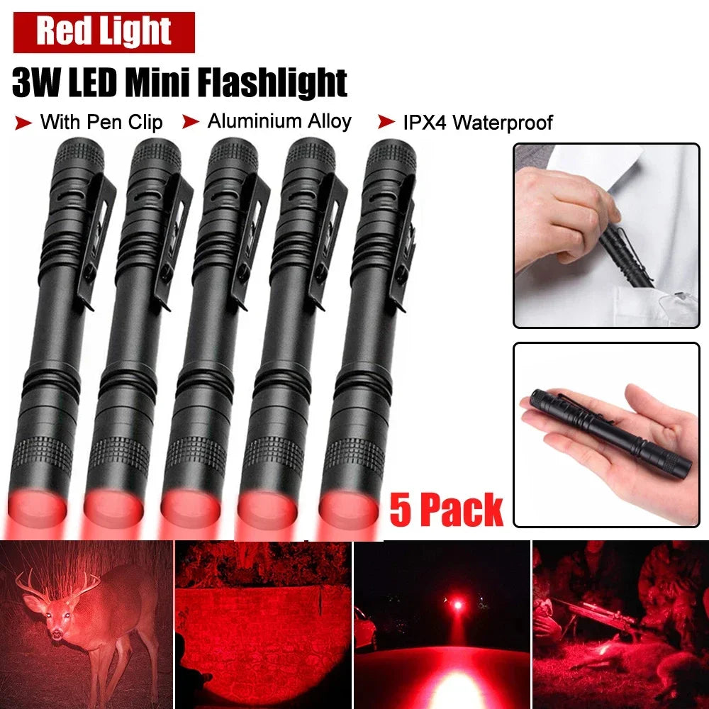 lampe torchon uv rouge inspection camping résistance choc auto défense led noire pince moderne
