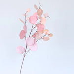bouquet artificiel moderne feuilles rondes couleur rose beige blanc vert rouge décoration intérieureextérieur