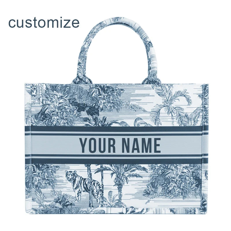sac fourre tout personnalisable femme toile motif floral animalier décontracté polyvalent grande capacité