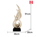 sculpture abstraite moderne résine iceberg or argent noir contemporaine maison salon