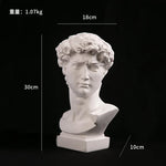 statue résine david tête buste moderne blanc noir multicolore styled sculptural