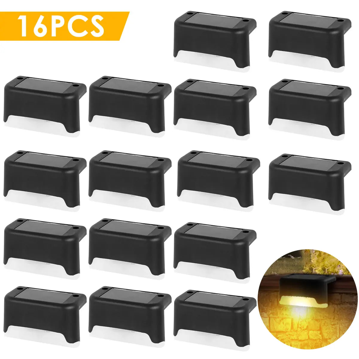 lumière solaire marron blanc moderne extérieure jardin patio escaliers décoration éclairage led vis fixations