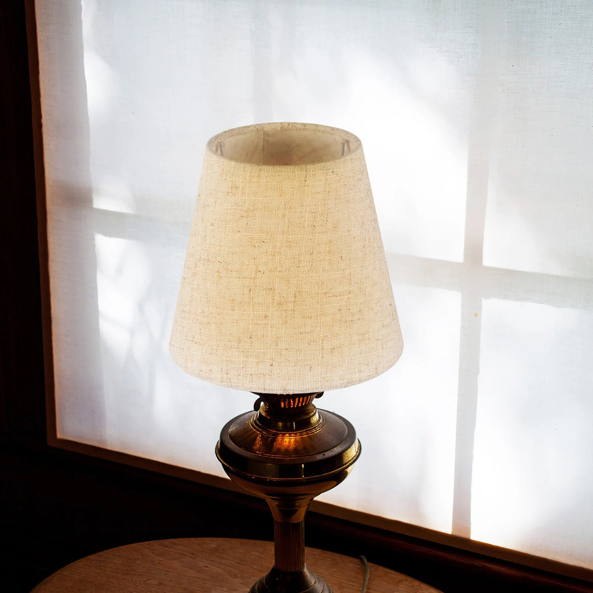 abat jour tissu lin naturel beige clair moderne accessoire éclairage table lamp shade replacement