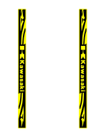 pad pédale personnalisé noir jaune logo kawasaki motifs géométriques sportif antidérapant surf thuyềnvangstakmat