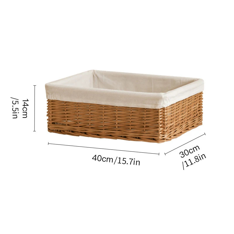 panier osier marron clair tissage régulier rustique rangement articles divers respectueux environnement