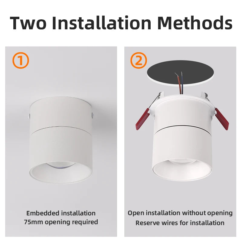 spot lumineux led blanc moderne fixé vis entrée salon flux lumineux élevé certification rohs