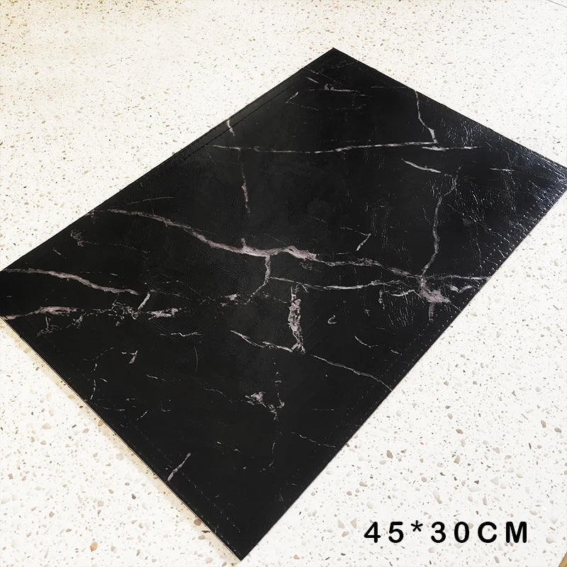 serviettes table marbre modernes adhésives blanches noires minimalistes