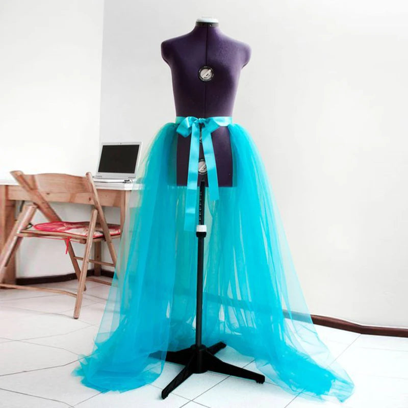 jupe tulle transparente élégante noir rouge bleu blanc lacets femme festive longueur sol