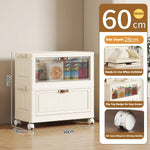meuble rangement modulable pliable blanc rayures verticales moderne roulettes almacenamiento eficiente