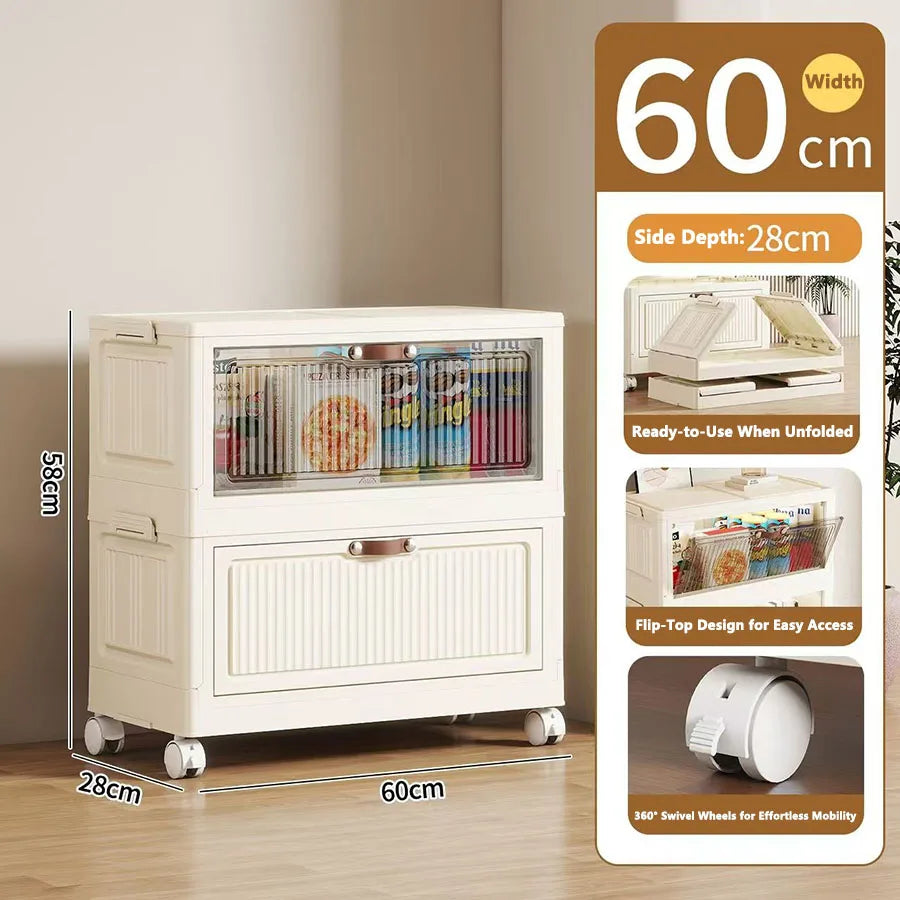 meuble rangement modulable pliable blanc rayures verticales moderne roulettes almacenamiento eficiente