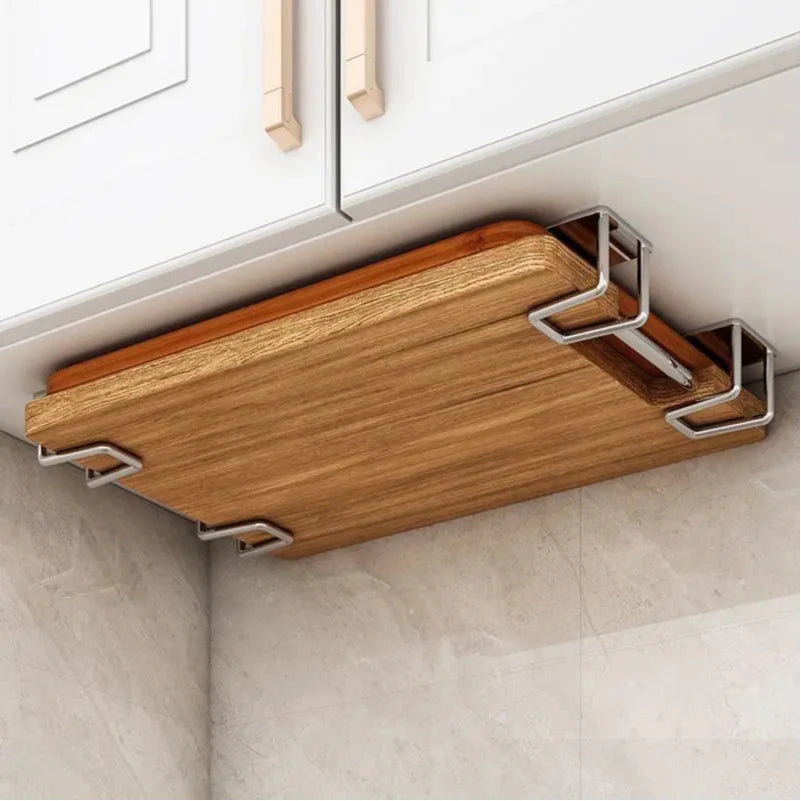 supports cuisine acier inoxydable porte planches découpe couteaux couvercle poêle rangement ustensiles muraux transparents