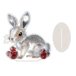figurines animales oiseaux blanc bleu gris lapins gris argenté chat multicolore poules plumage brillant
