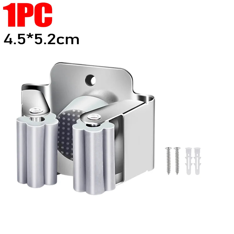 porte balai acier inoxydable support mural salle bain outils nettoyage moderne fixations