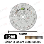 plaque led 12w 108mm 14w 162mm 3000k 6000k argentée moderne diodes circulaires haute luminosité