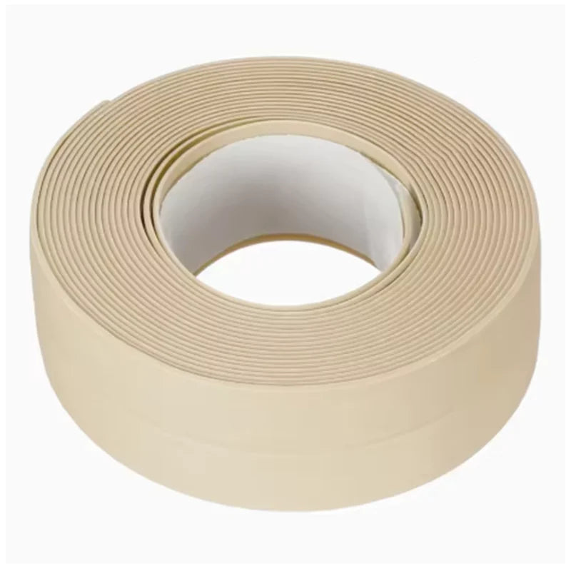 joint d'étanchéité adhésif pvc blanc bord lavabo cuisine salle bain