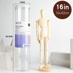 mannequins articulés bois classiques tailles diverses naturel clair base circulaire minimalistes adultes