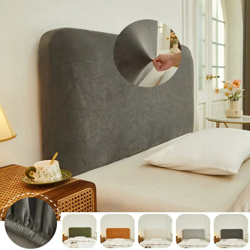 housse tête lit velours gris moderne extensible protection lit chambre décoration intérieure maison