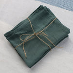serviettes table réutilisables coton lin 40x40cm classique beige vert jaune blanc rose fleurs séchées