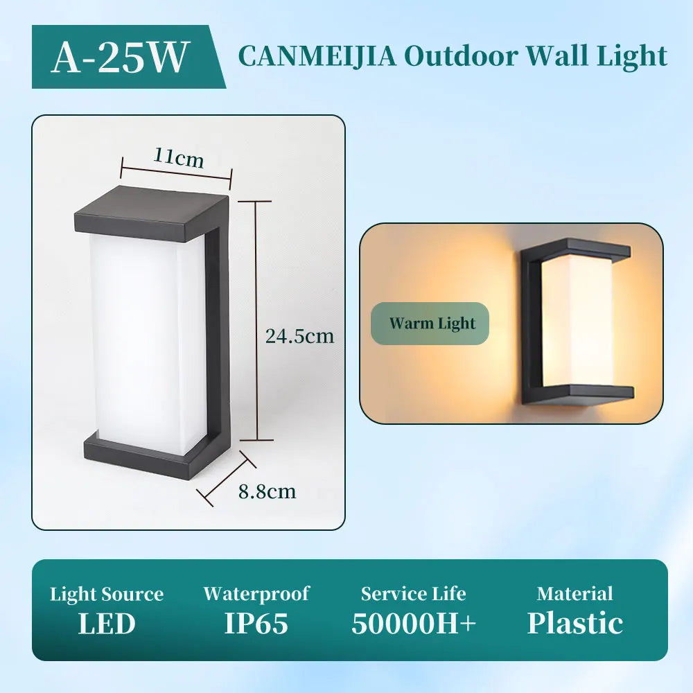 lampe murale moderne extérieure ip65 noir blanc waterproof 249 2000lm vis