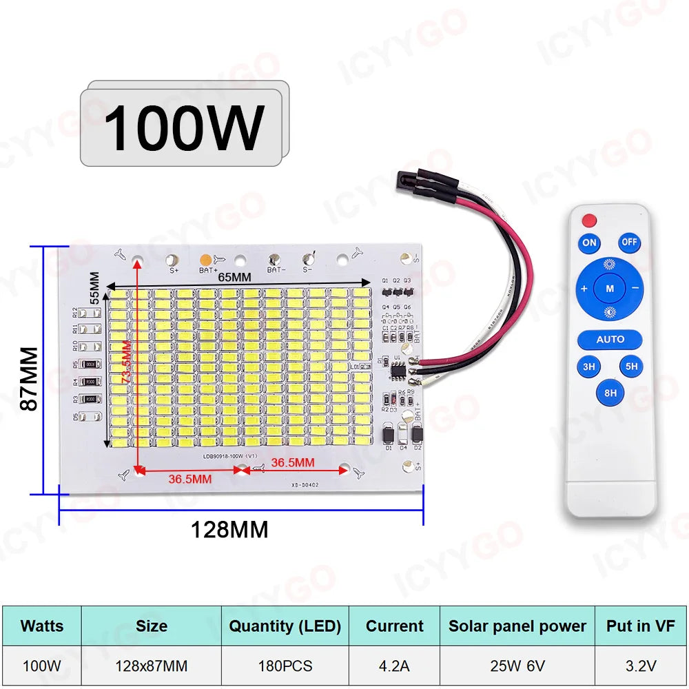 projecteur led jardin 100w 50w 30w télécommande éclairage extérieur moderne clips diodes blanc