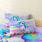 housse couette licorne arc ciel moderne enfant 100 polyester 200x200cm 229x229cm 264x225cm