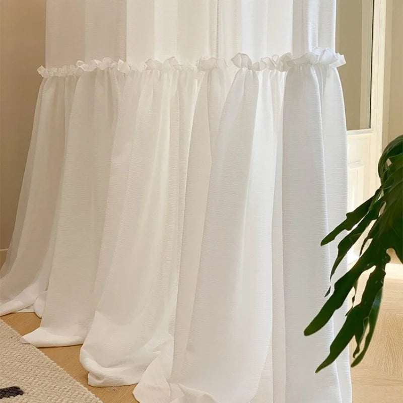 rideau blanc transparent uni moderne fenêtre tulle polyester hospitalière eyelets