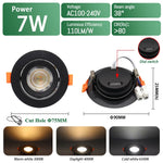 Spot LED encastrable blanc rond carré moderne 75mm 90mm 120° 145°