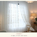 rideau blanc floral brodé polyester moderne élégant transparent maison