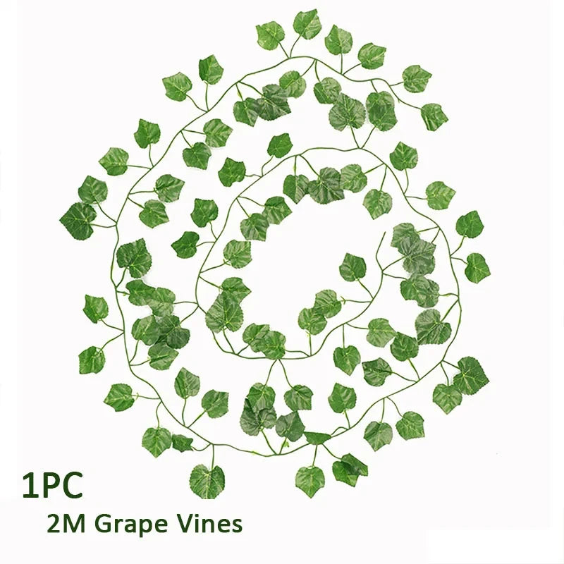guirlande végétale artificielle feuilles rondes vert moderne 72 feuilles longueur 200cm extérieur