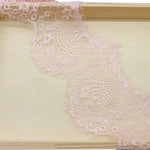 rubans dentelle fine motifs floraux blanc rose bleu marine vert gris classique polyester 10cm