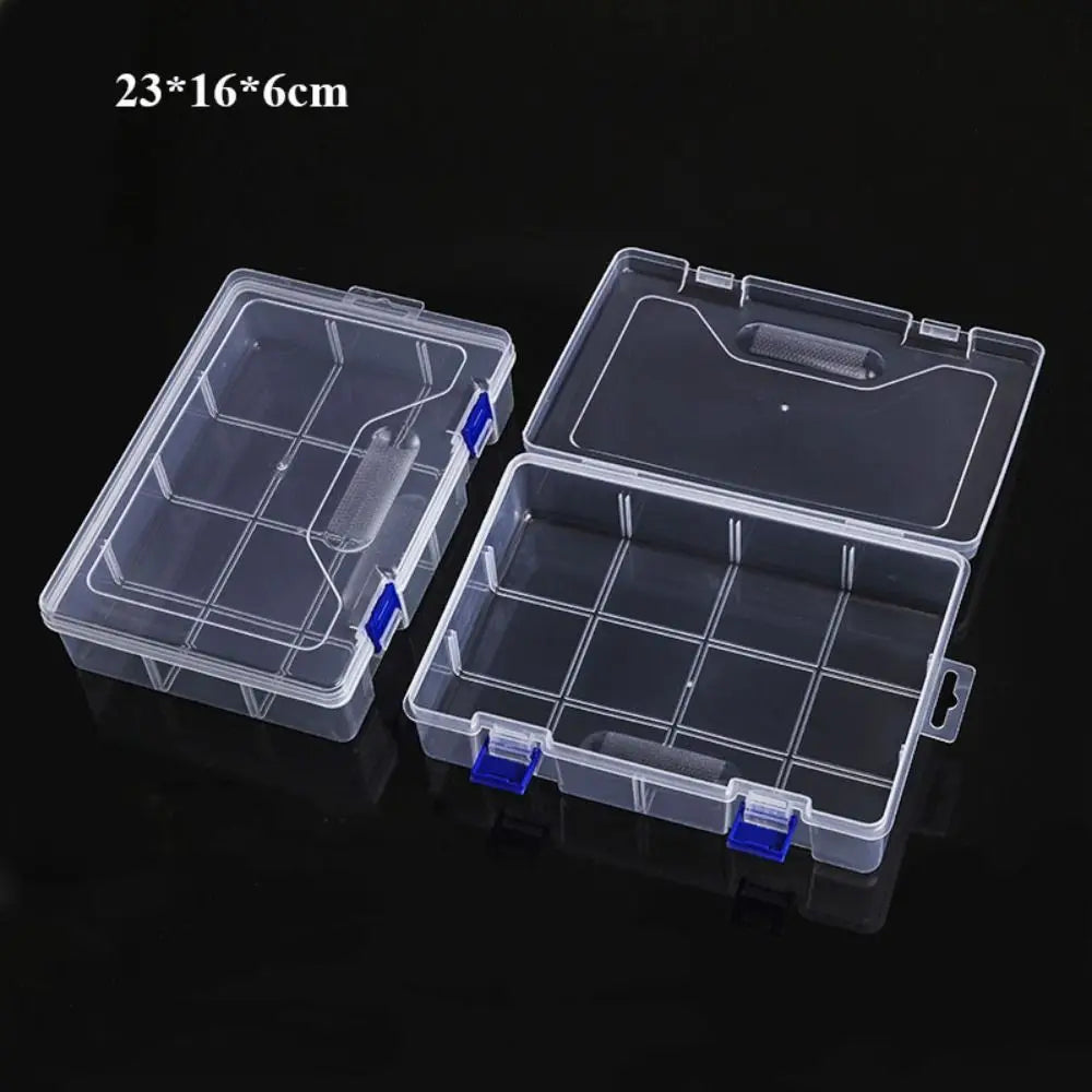 boîtes rangement transparentes modernes empilables poignées diverses tailles outils accessoires organisation pratique