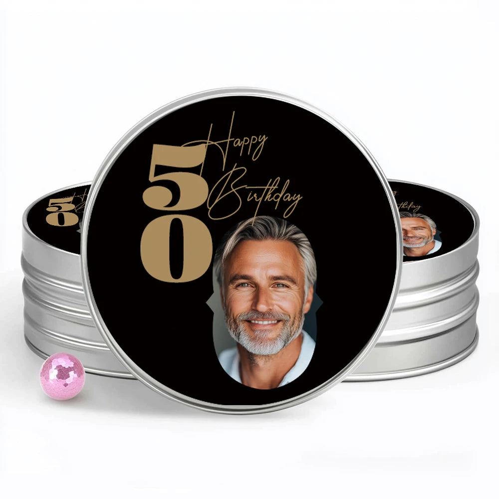 autocollants visage personnalisés 5cm noir doré bleu rose blanc anniversaire moderne adhésifs festifs transparents