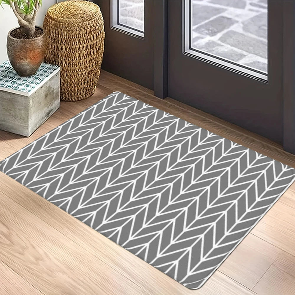tapis sol antidérapant polyester résistant modernes couleurs vert violet orange gris blanc motifs géométriques