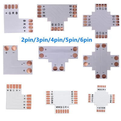 Connecteur LED 2 broches forme L pour bande 8mm