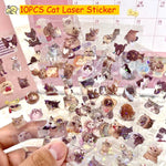 sticker kawaii chatons transparents accessoires divers scrapbooking waterproof mignon ornement decoration scenique