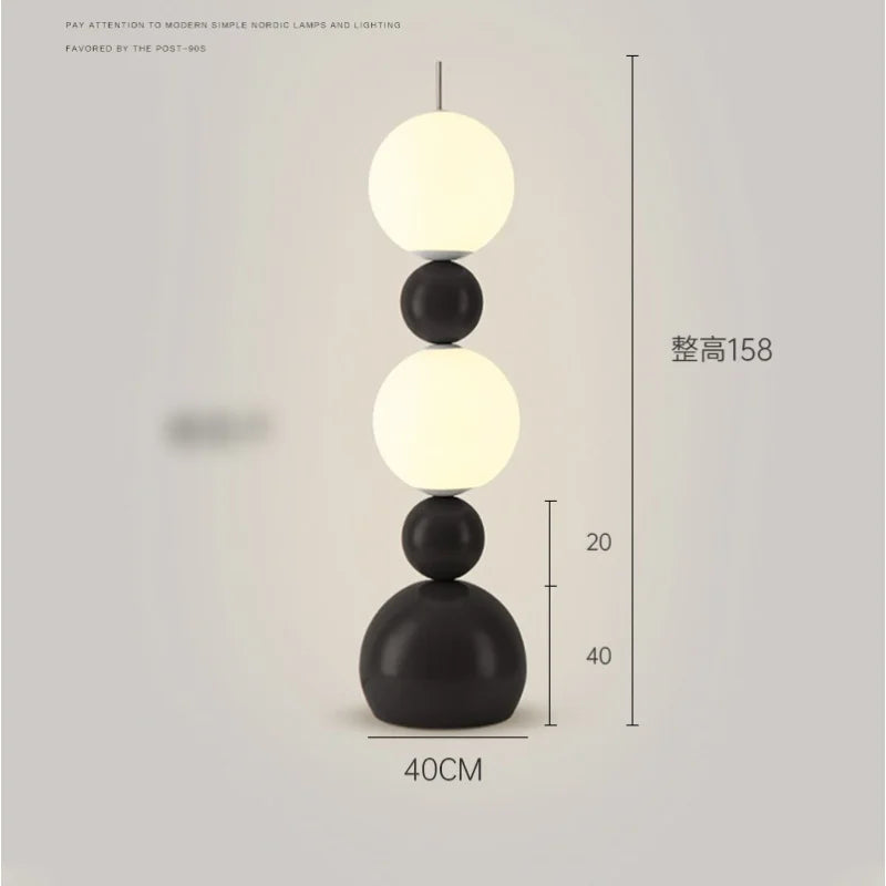 lampe sol moderne led rouge blanche noire sphères minimalistesintérieur décoration chambre salon