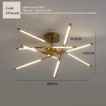 suspension lumineuse or blanc moderne sources lumineuses étoile lignes droites