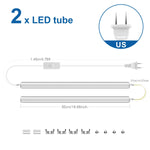 tube led blanc moderne 50cm lisse interrupteur clips adaptateurs echangables