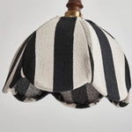 lampe suspendue vintage tissu rayures noire blanche dorée câble ajustable salon chambre
