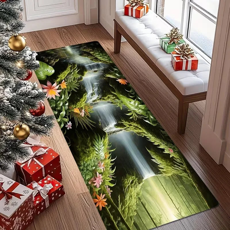 tapis moderne cascade fleurs naturelle salon décoration intérieure polypropylène polyester