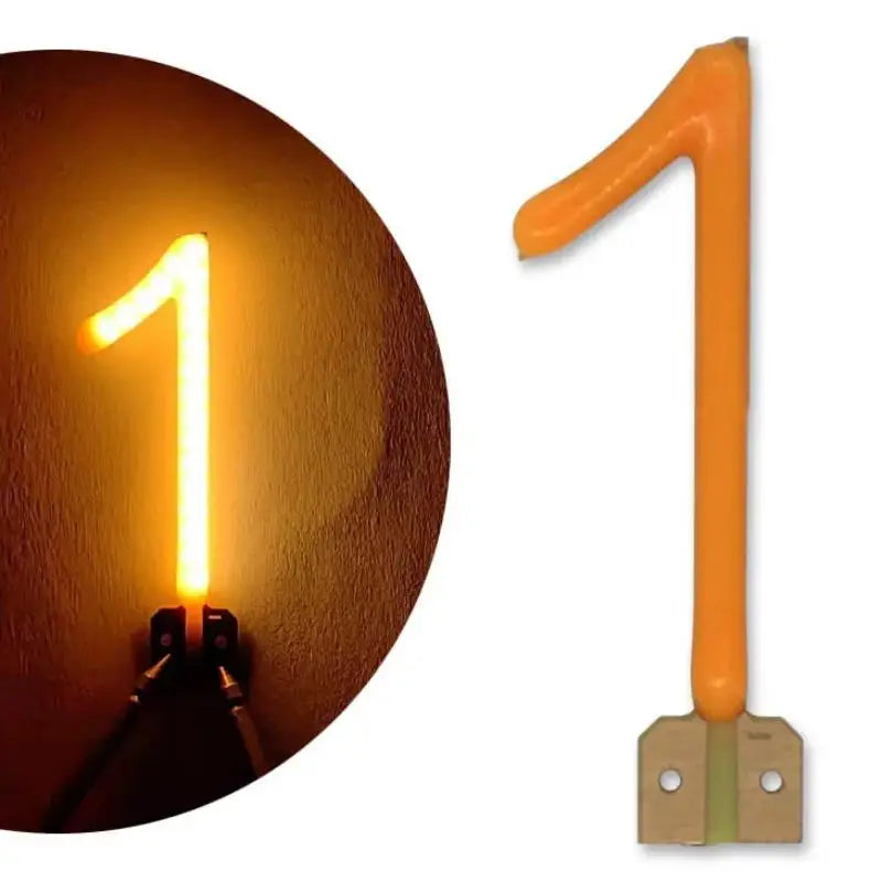 numéros lumineux orange clips câbles modernes diy décoration fêtes led filaments