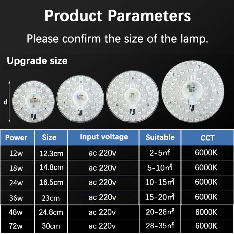 Panneau led plafonnier blanc moderne aimants 12w 18w 24w 36w 48w 72w