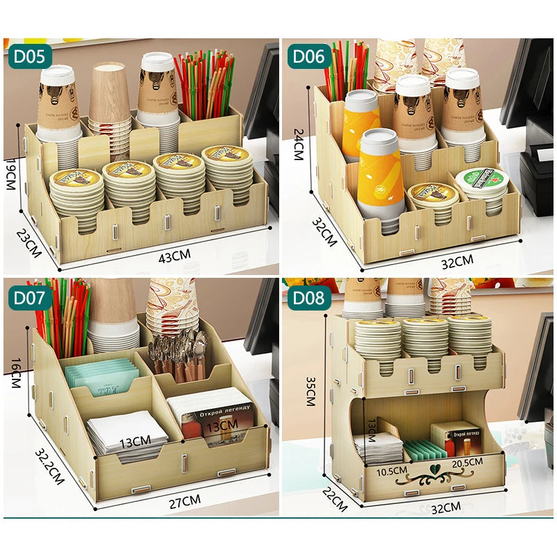 support tasse bambou bois naturel accessoires bar salon thé moderne