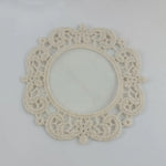 serviettes table brodées dentelle beige blanc classiques maison fête mariage