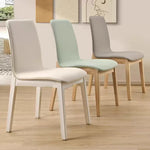 chaises salle manger moderne bois PU gris clair vert menthe rouge brique blanc minimaliste