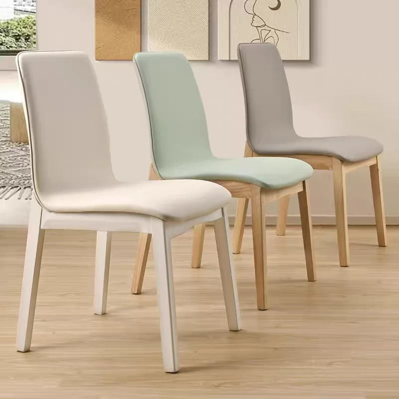 chaises salle manger moderne bois PU gris clair vert menthe rouge brique blanc minimaliste