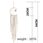 décoration murale macramé bohème tresses noeuds franges cœur lune étoile