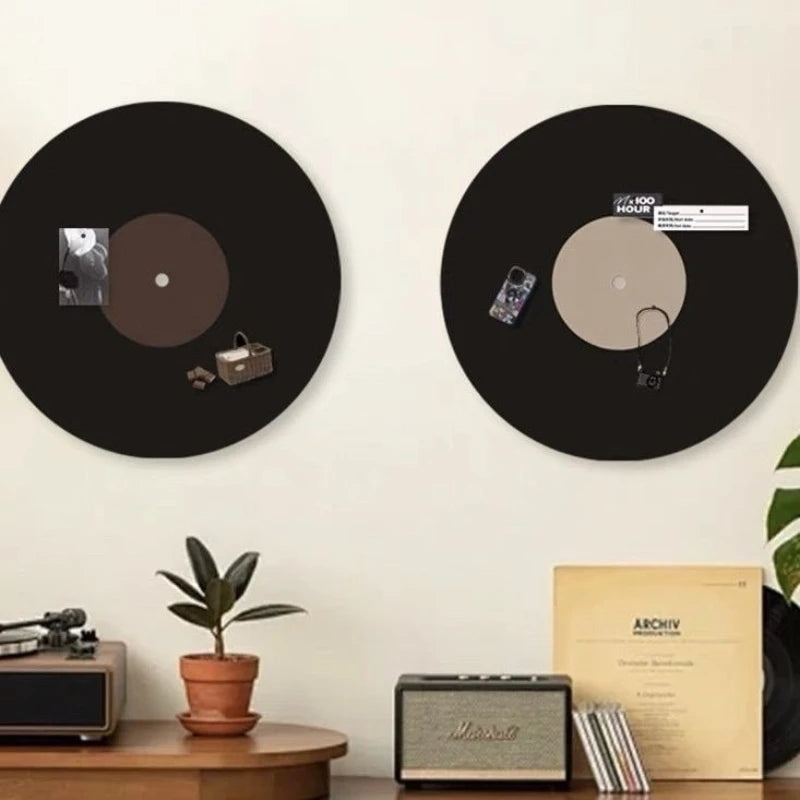 disques vinyle noir feutre moderne décoratif adhésif porte clés ours cartes postales texture mat