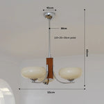 lustre moderne suspension bois abat jour blanc chrome ampoules led tactile