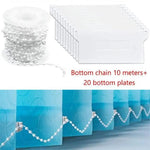 chaîne rideau blanches moderne 10m clips plastique 20 pièces 89mm